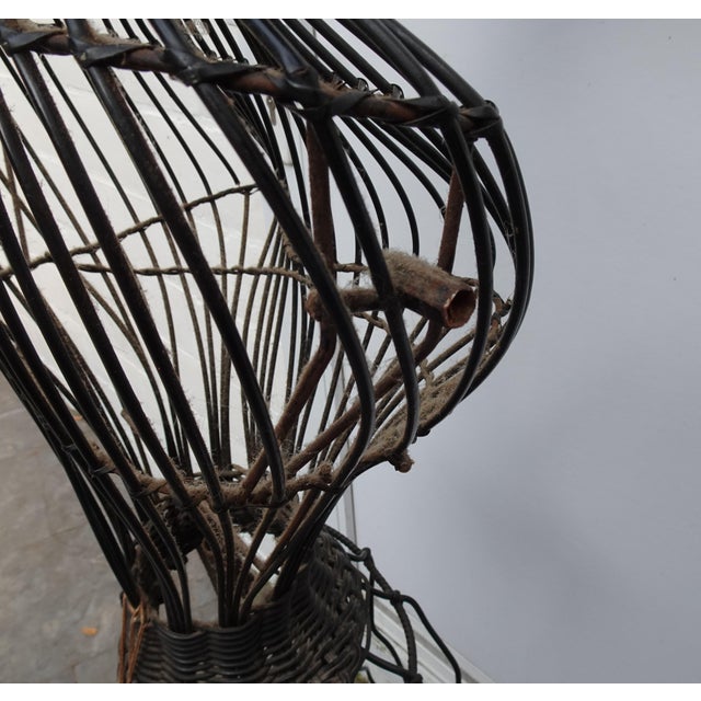 Wicker Mannequin with Removable Head on Iron Display, 1950s For Sale - Image 18 of 18