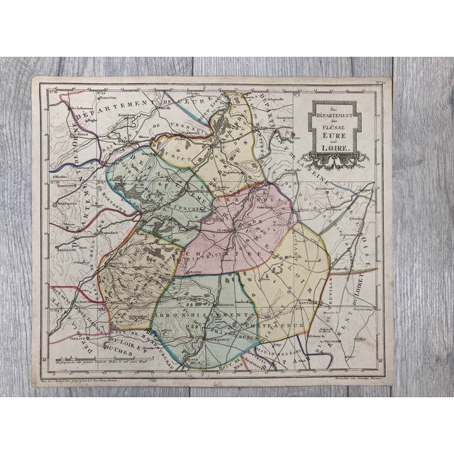 The Department of the Rivers Eure and Loire Chart by Anton Friedrich Büsching, 1806 For Sale - Image 15 of 15