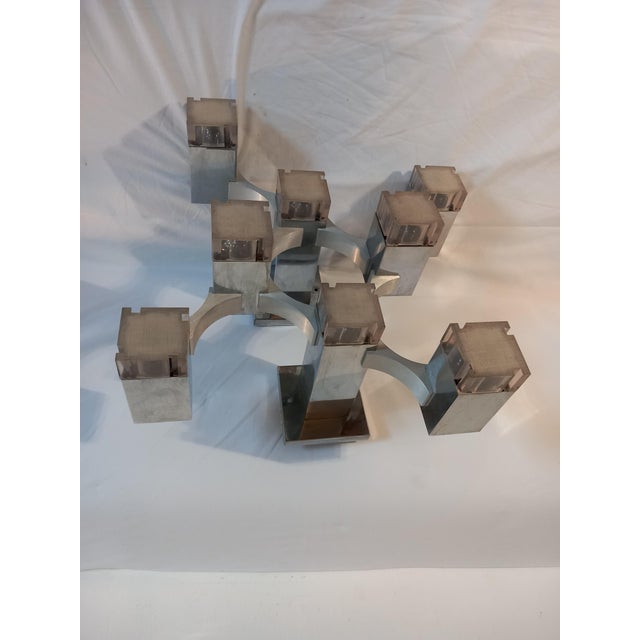 Italian Ceiling Light in Cubic Chrome Metal and Acrylic Glass by Gaetano Sciolari, 1970s For Sale - Image 11 of 16