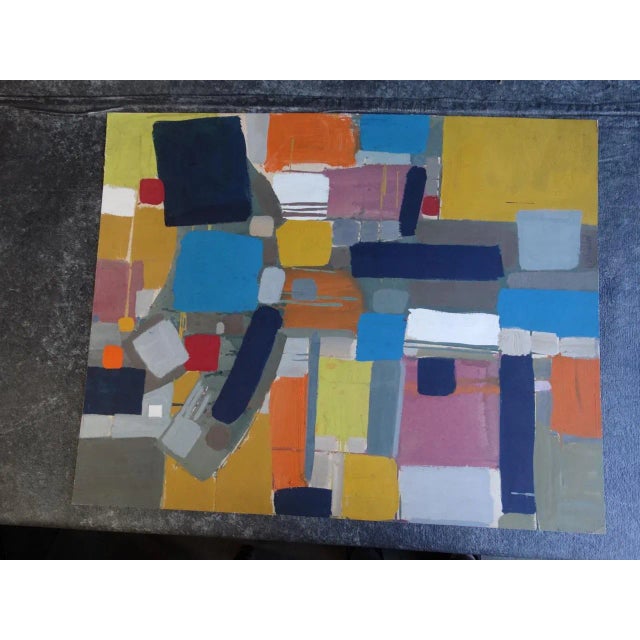 1960s 1960s Abstract Acrylic Painting on Paper by Jae Carmichael For Sale - Image 5 of 5