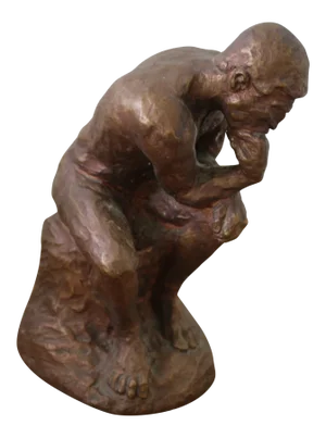 Bronze Painted Plaster Thinker Sculpture