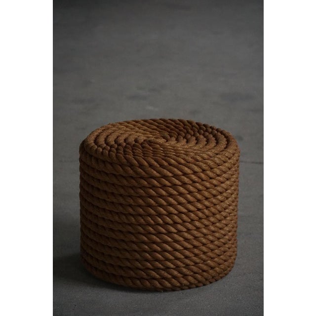 1980s Late 20th Century Modern French Rope Ottoman, 1980s For Sale - Image 5 of 15