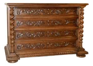 19th Century Carved Oak French Commode
