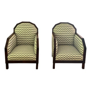 1920s Pair of Art-Deco-Inspired Accent Chairs For Sale