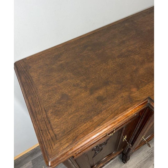 Antique French Louis XVI Carved Oak Cabinet For Sale - Image 13 of 18