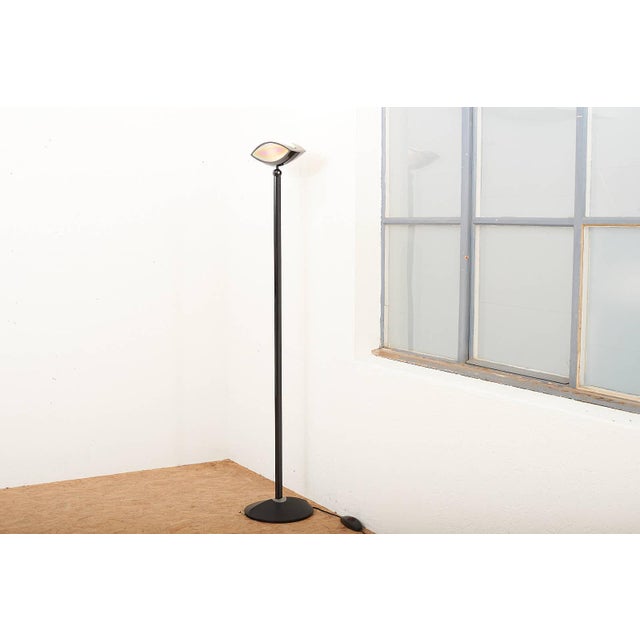 Aeto Floor Lamp with Black and Blue Metal Frame and Glass Eye Halogen Bulb by Fabio Lombardo for Flos, 1988 For Sale - Image 9 of 12