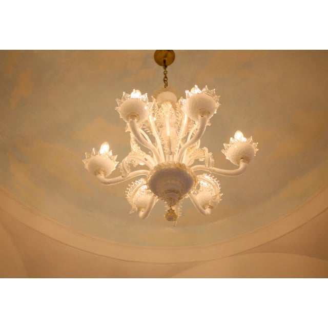 Venetian Murano Glass Six-Arm Chandelier, 1950 For Sale - Image 15 of 18