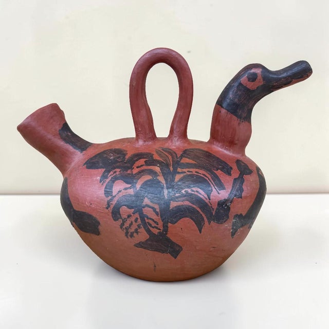 Terra Cotta Mexican Hand Crafted Folk Art Ewer For Sale - Image 8 of 9