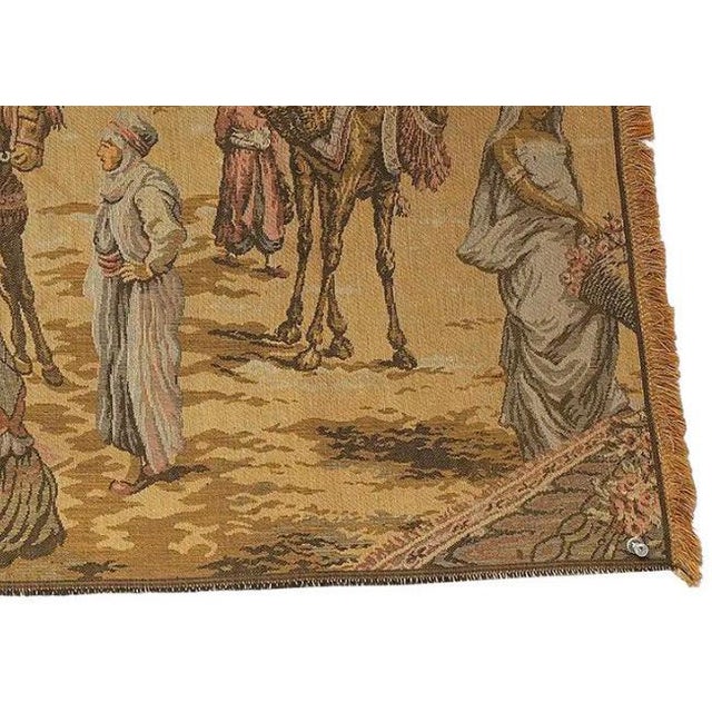 Vintage Mid-Century Orientalist Woven Tapestry – "The Bazaar Dancer" For Sale - Image 10 of 12