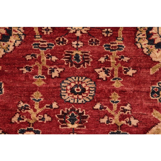 1990s Boho Chic Ziegler Red Ivory Hand-Knotted Wool Rug - 5'2'' X 5'10'' For Sale - Image 5 of 8
