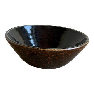 Camilla Justesen Danish Modern Brown Ceramic Bowl For Sale