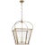 Chapman & Myers for Visual Comfort Signature Riverside Medium Square Lantern in Antique-Burnished Brass with Clear Glass For Sale