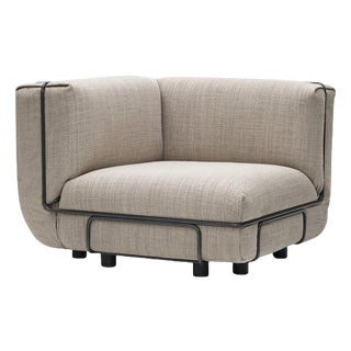 Mid-Century Modern Lounge Corner Chair with Steel Frame by Gijs Bakker For Sale