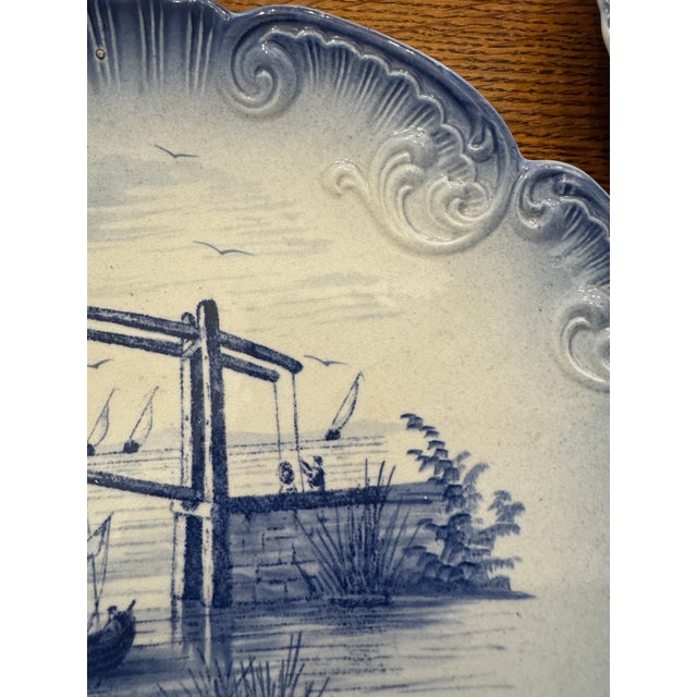 Early 19th Century Early 19th Century German Rococo Blue and White Plates a Pair For Sale - Image 5 of 12