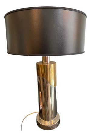 Vintage Table Lamp in Brass and Steel, 1970s