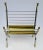 Maison Jansen Vintage C.1970's Italian Maison Jansen Polished Brass and Satin Nickel Ram Head & Hoofed Magazine Rack/Holder For Sale - Image 4 of 13