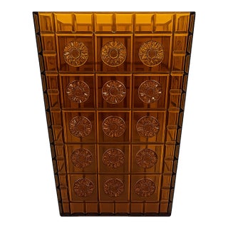 Amber Lucite Style Waste Basket / Trash Can For Sale