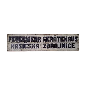 Vintage German & Czech Fire-Brigade Sign, 1930s