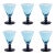 Fusion Two-Tone 6-Piece Cocktail Glass Set, Night Blue with Aqua For Sale