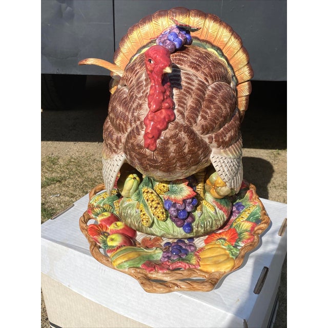Spectacular centerpiece for the holiday table. Covered tureen with ladle and platter.