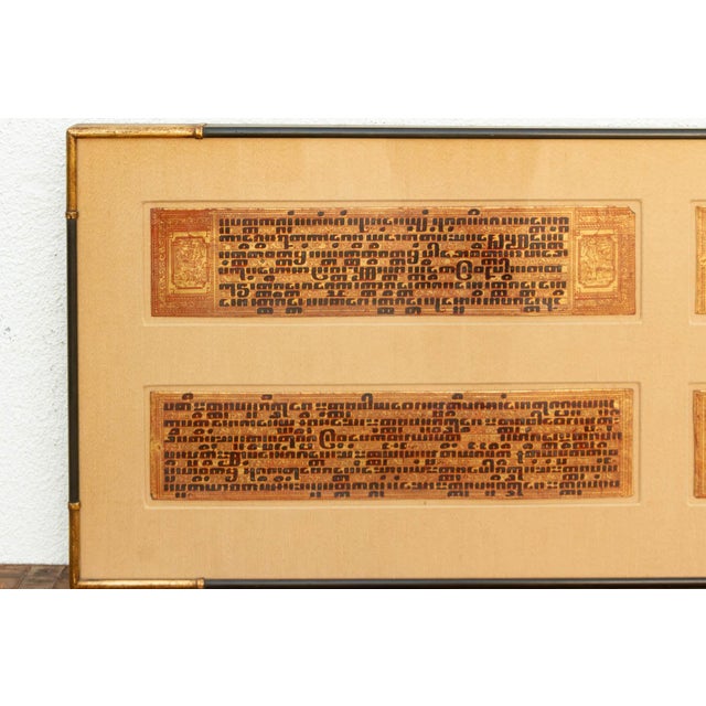 Golden Sutra, Framed Burmese Manuscript For Sale - Image 4 of 6
