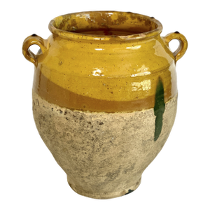 French Terracotta Glazed Confit Pot Vase