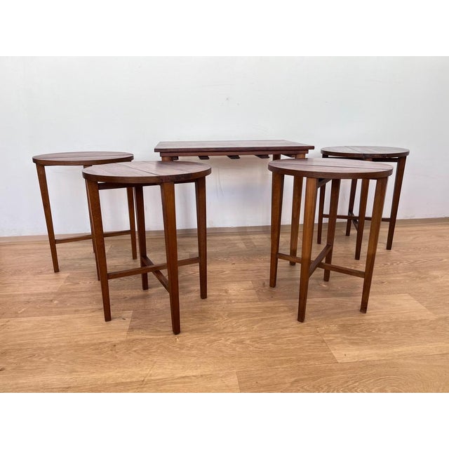 Poul Hundevad Rosewood Nesting Tables by Poul Hundevad, Denmark, 1960s, Set of 5 For Sale - Image 4 of 13