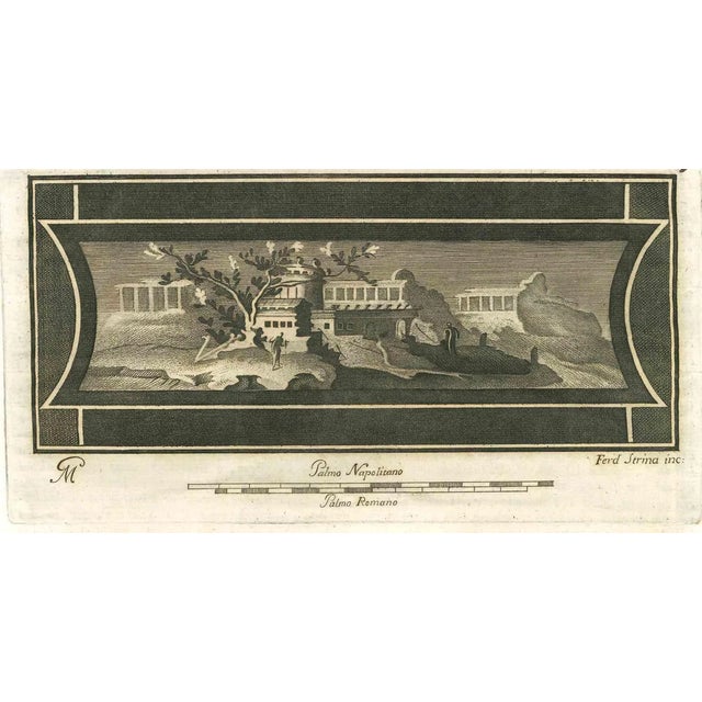 Fernando Strina, Fresco from Antiquities of Herculaneum, Etching, 18th Century For Sale