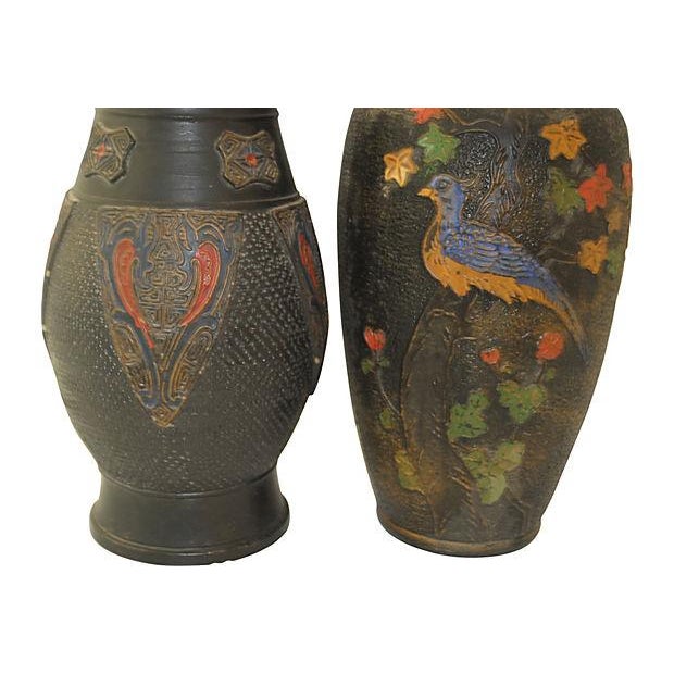 Japanese Pottery Vases Pair Chairish