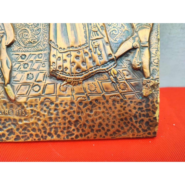 Metal Copper Embossed Bas-Relief, 1960s For Sale - Image 7 of 8