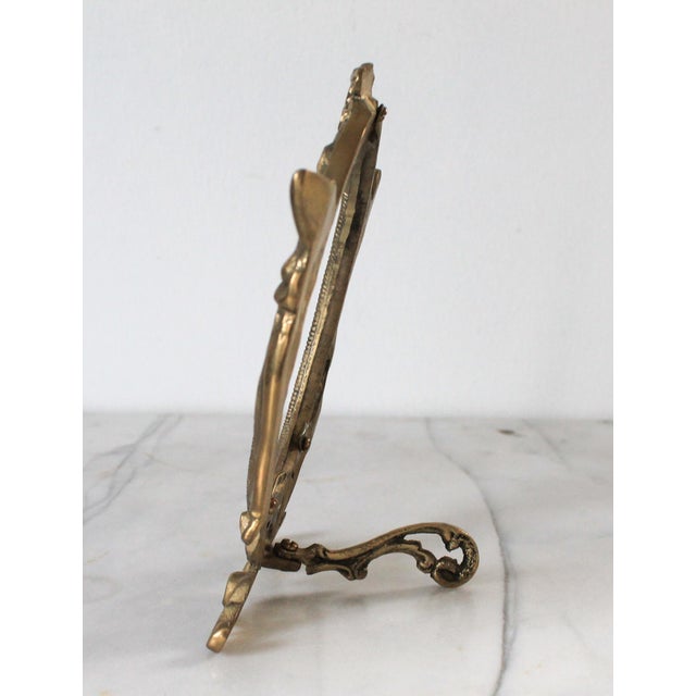 Vintage Art Nouveau Solid Brass Figural Picture Frame For Sale - Image 9 of 12