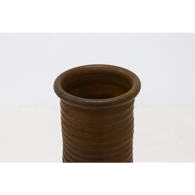 1970s Studio Pottery Cylindrical Vase by Jan De Graaf, 1970s For Sale - Image 5 of 9