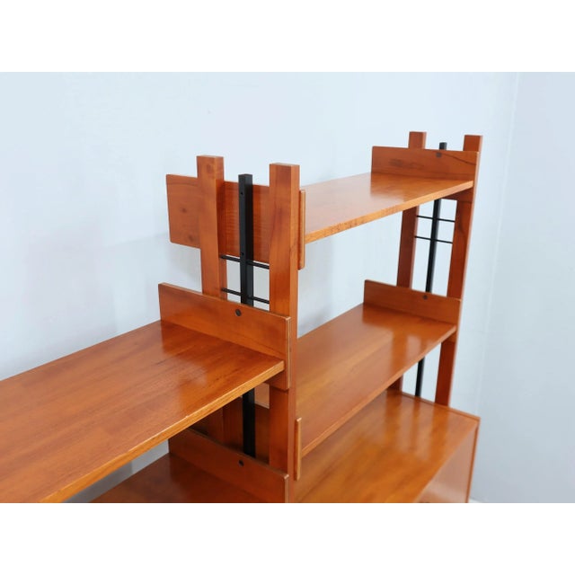 Black Mid-Century Modern Italian Teak Bookcase, 1960s For Sale - Image 8 of 15