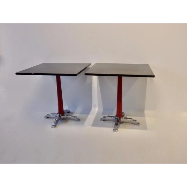 Metal Pair of Mid 20th Century Art Deco Chrome Base Bistro Speakeasy Table For Sale - Image 7 of 13