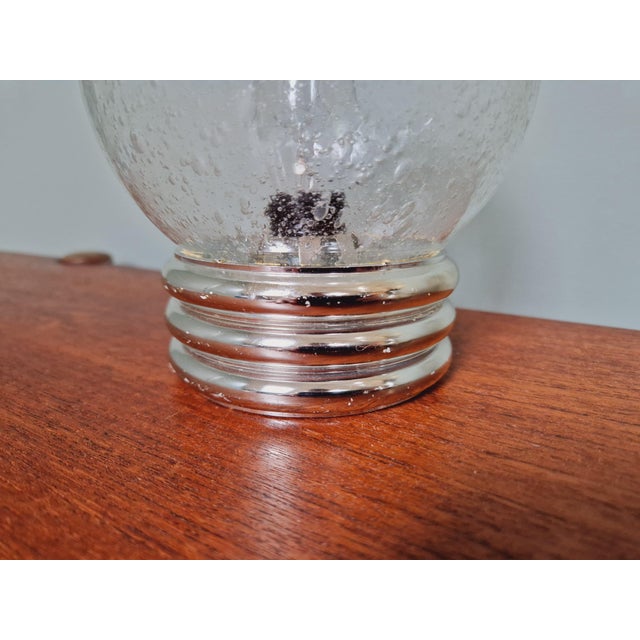 Glass Space Age Table Lamp in Bubbled Glass, 1970s For Sale - Image 7 of 11