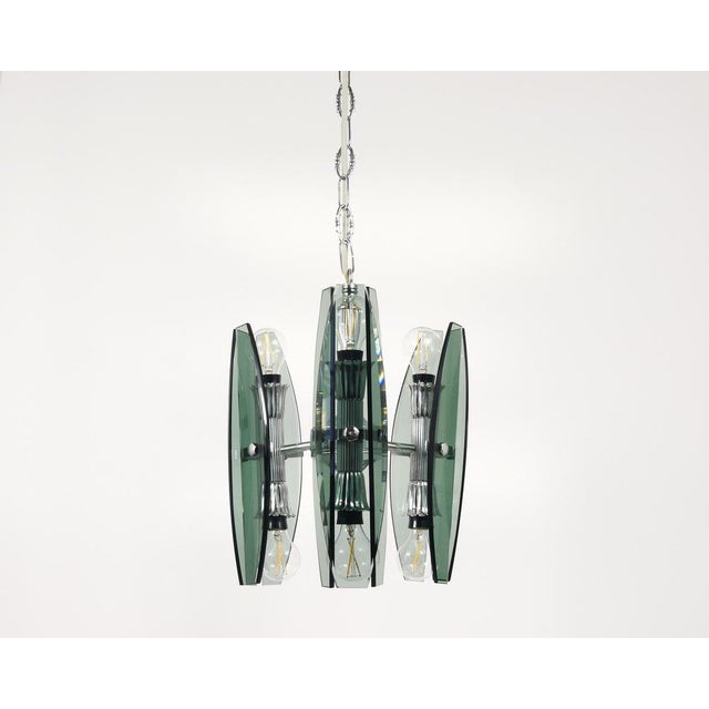 Glass and Chrome Pendant Light by Veca Murano, 1970s For Sale - Image 18 of 18