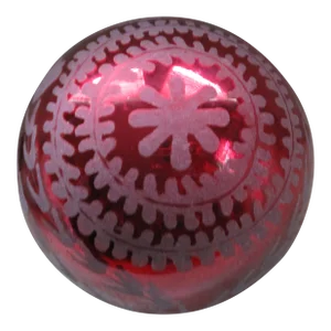 Vintage Large German Christmas Mercury Glass Red Etched Kugel Ornament