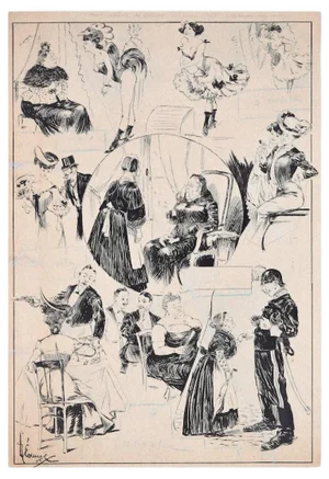 Georges Leonnec - Designs - Original Ink Drawing - 1971