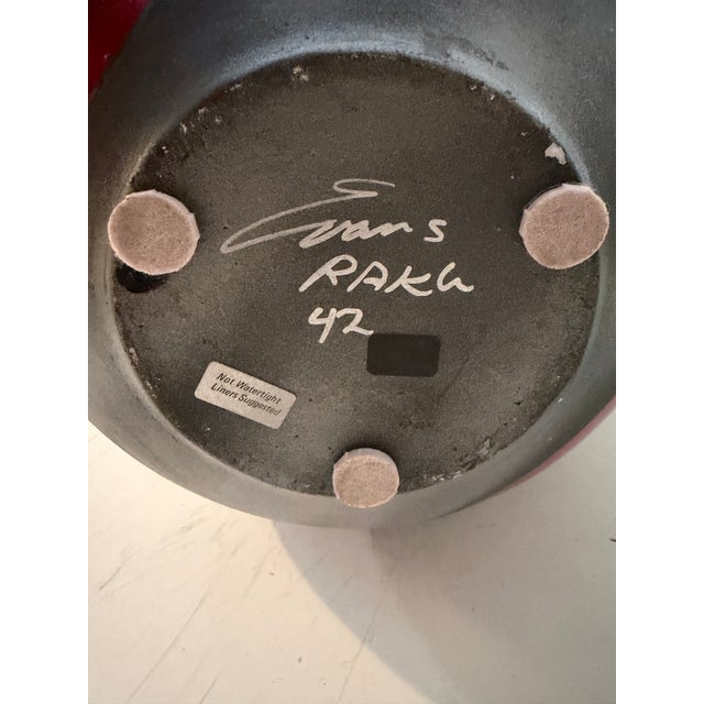 Ceramic Vintage Raku Art Pottery Vessel, Signed For Sale - Image 7 of 7