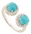 Modern Luxe 1.62ct Turquoise Diamond Toi Et Moi Open Ring in 14k Gold Szie 6 For Sale
