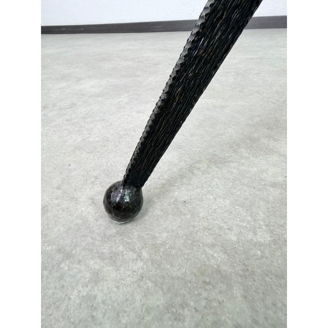 Brutalist Scoubidou Floor Lamp in Iron and Yellow Plastic, 1970s For Sale - Image 9 of 11