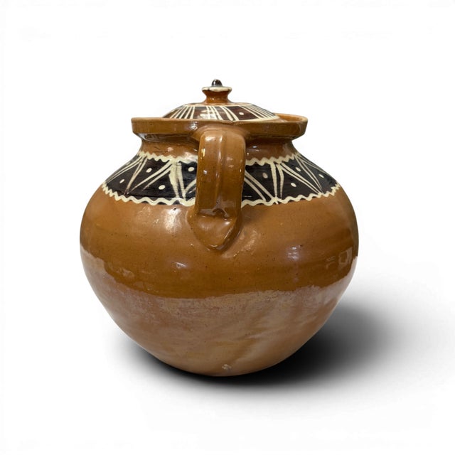 Mid 20th Century Vintage Folk Ceramic Jar For Sale - Image 5 of 5
