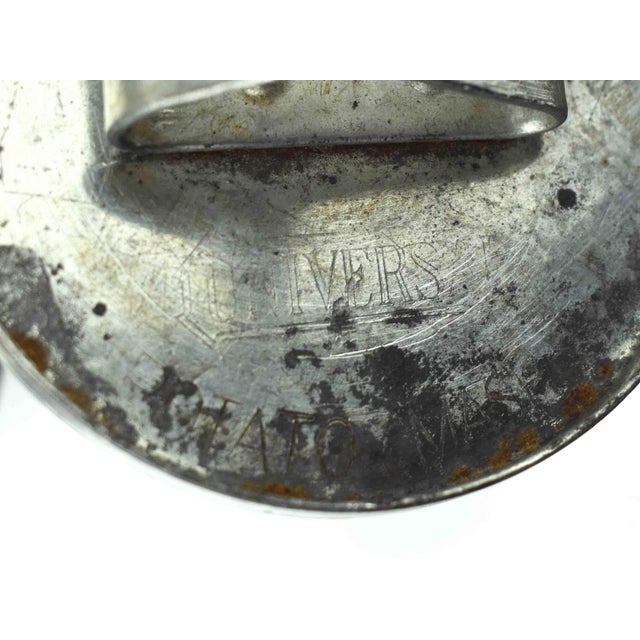 Metal Mid 20th Century Metal Potato Ricer Fruit Masher Press Kitchen Tool Accessory For Sale - Image 7 of 10