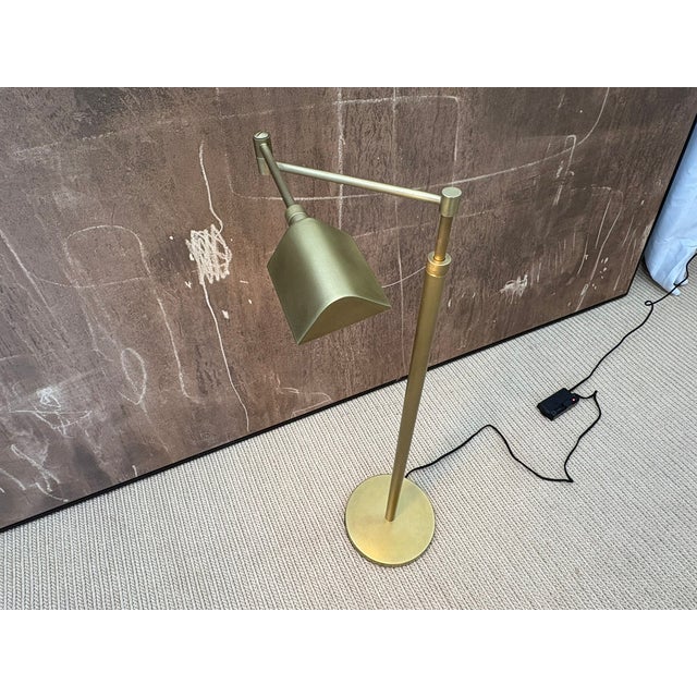 Rh Métier Task Floor Lamp Lacquered Burnished Brass | Adjustable Swing Arm | Dimmable Task Lighting For Sale - Image 10 of 18