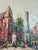 1950s Mid-Century Modern Oil Painting, Abstract Cityscape With Classical Ruins Influence, Large Textured Canvas, C. 1950s For Sale - Image 5 of 9