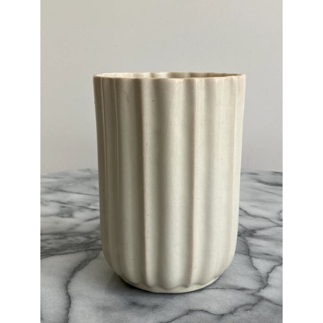 Modern Matte White Ceramic Vase For Sale - Image 10 of 10