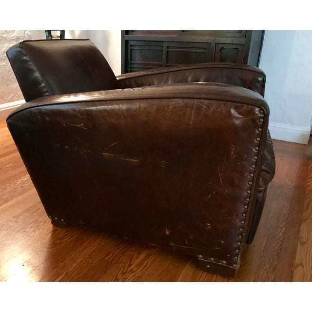Restoration Hardware Library Leather Chair Chairish