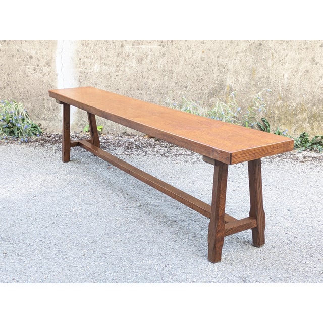 Rustic Oak Bench, France, 1970 For Sale - Image 14 of 14
