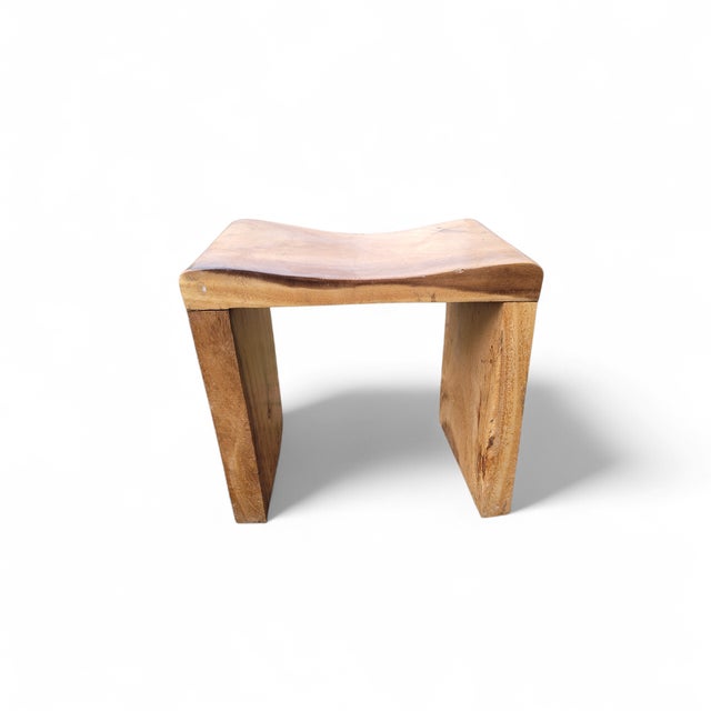 Wabi-Sabi Hand-Carved Hardwood Stool or Side Table, Southeast Asia, 1970s For Sale - Image 12 of 17