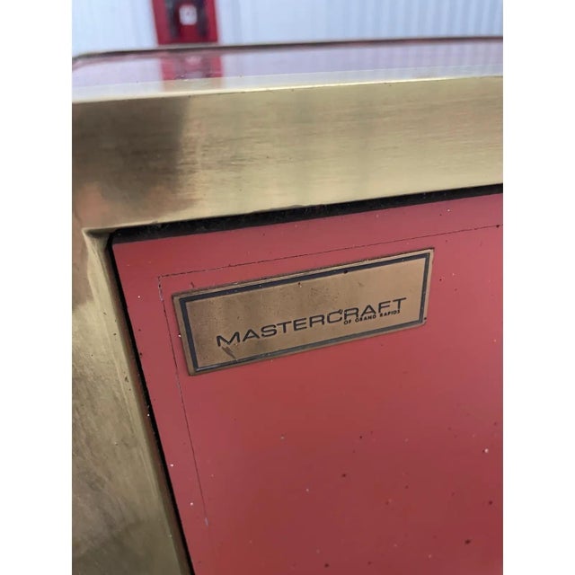 Mid-Century Modern Small Cabinet by Mastercraft, Lacquer, Brass, American, 1980s For Sale - Image 9 of 11